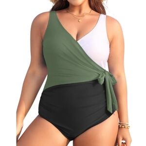 Plus Size One Piece Swimsuits for Women Tummy Control Bathing Suits Full